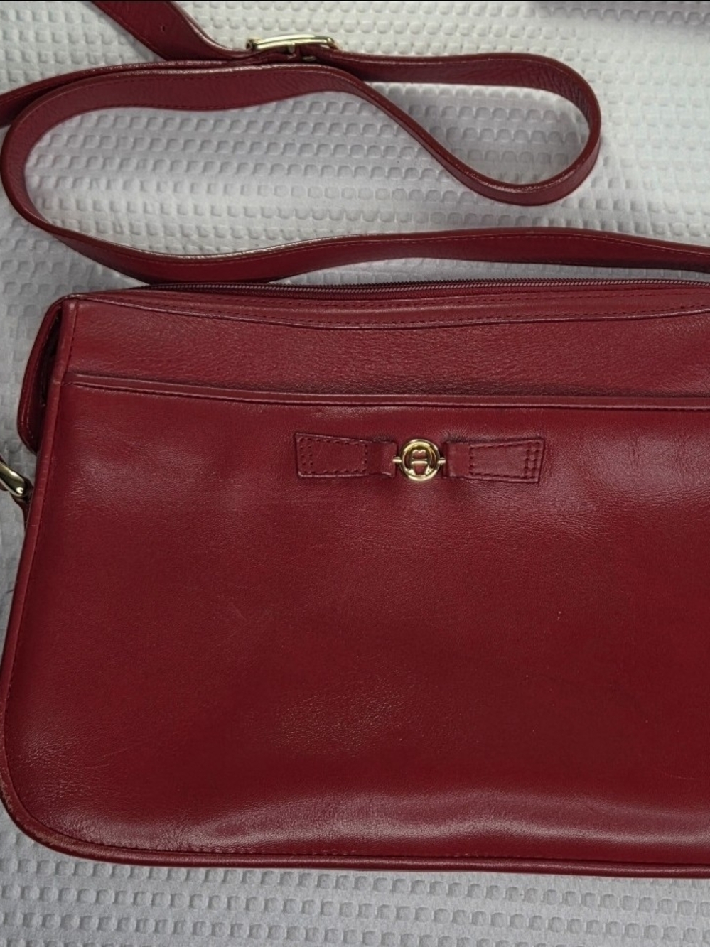 Vintage Etienne Aigner Red Leather Crossbody Shoulder Bag